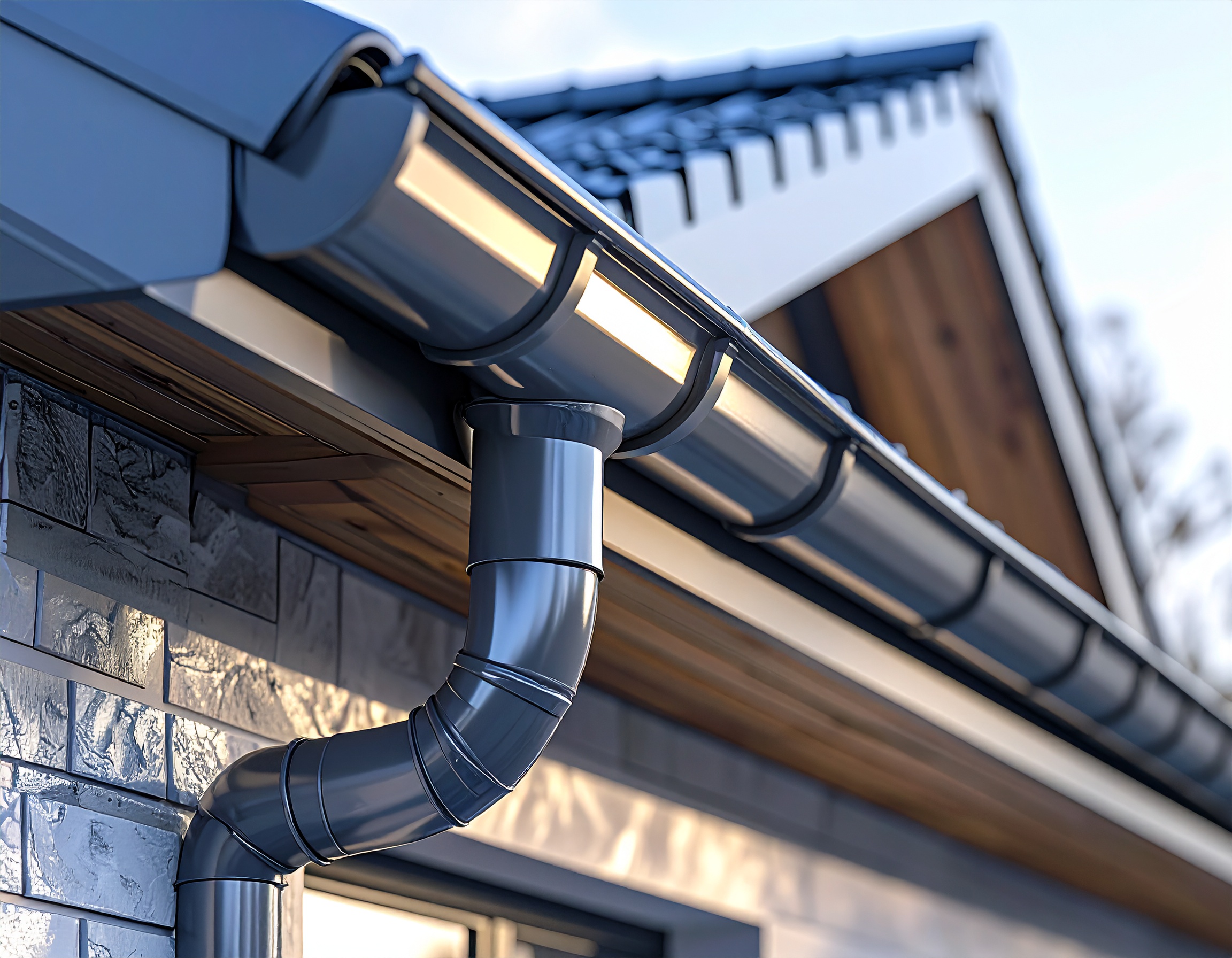 Dachrinne und Fallrohr