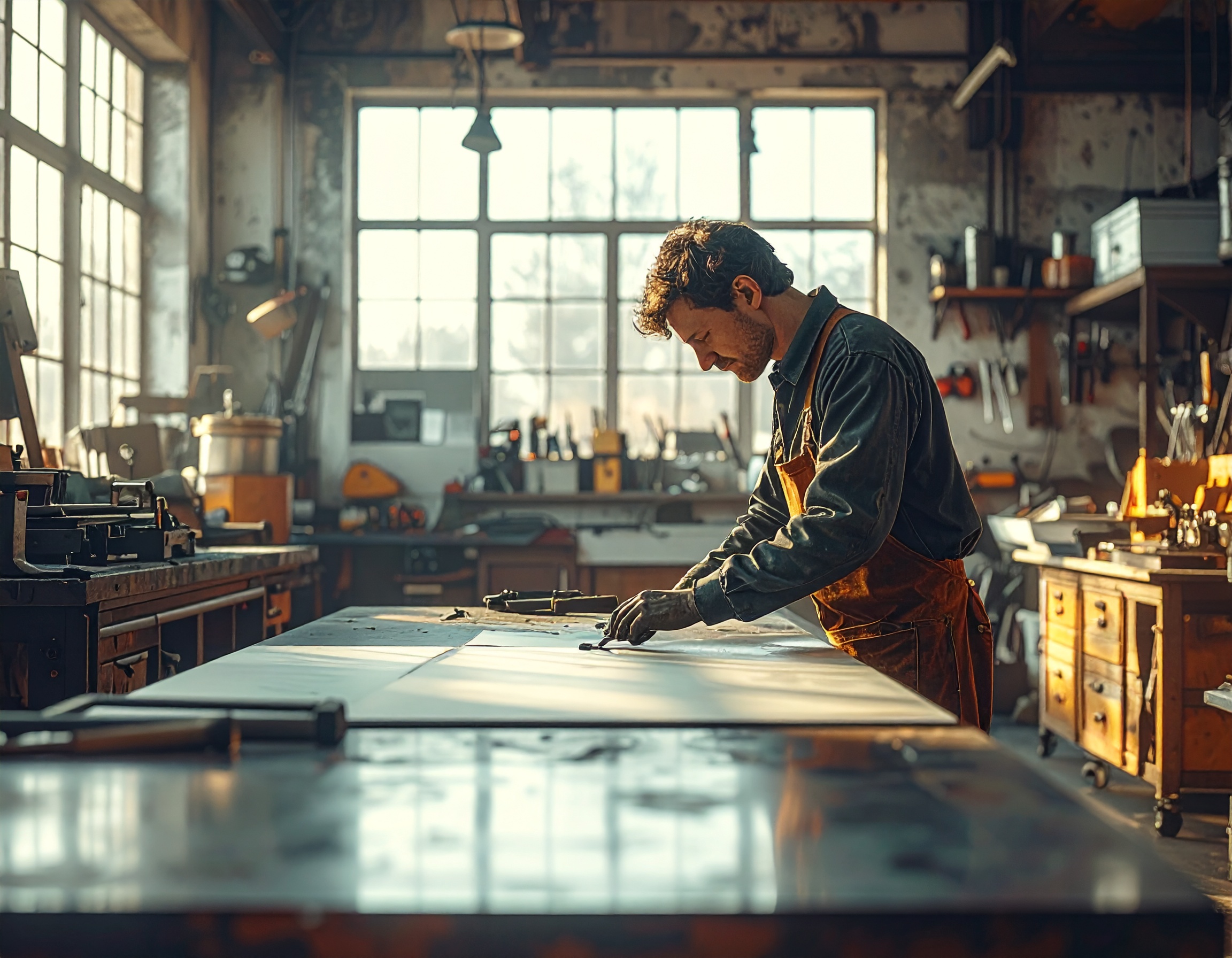 Klempner bei der Arbeit – Blechverarbeitung in der Werkstatt